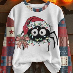 Printed Halloween Casual Loose-fitting Crew-neck Top