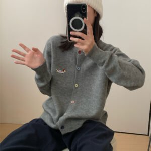 Knitted Cardigan Sweater Long-sleeve Coat For Women
