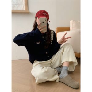 Knitted Cardigan Sweater Long-sleeve Coat For Women