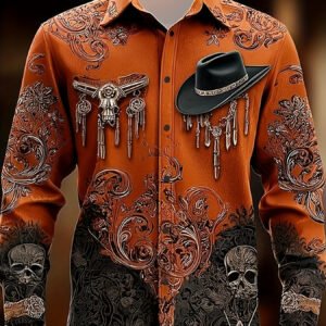 Patchwork-print Long-sleeve Shirt Mens Top