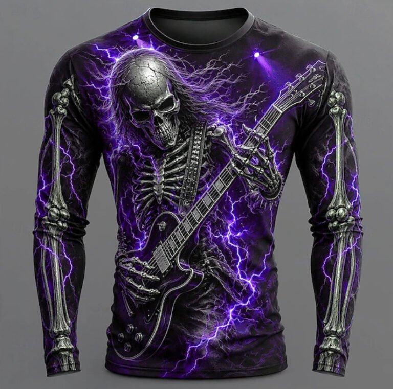 Printed Mens Long-Sleeve T-Shirt With A Crew Neck