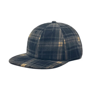 AutumnWinter Woolen Plaid Flat-brim Baseball Cap Vintage Style