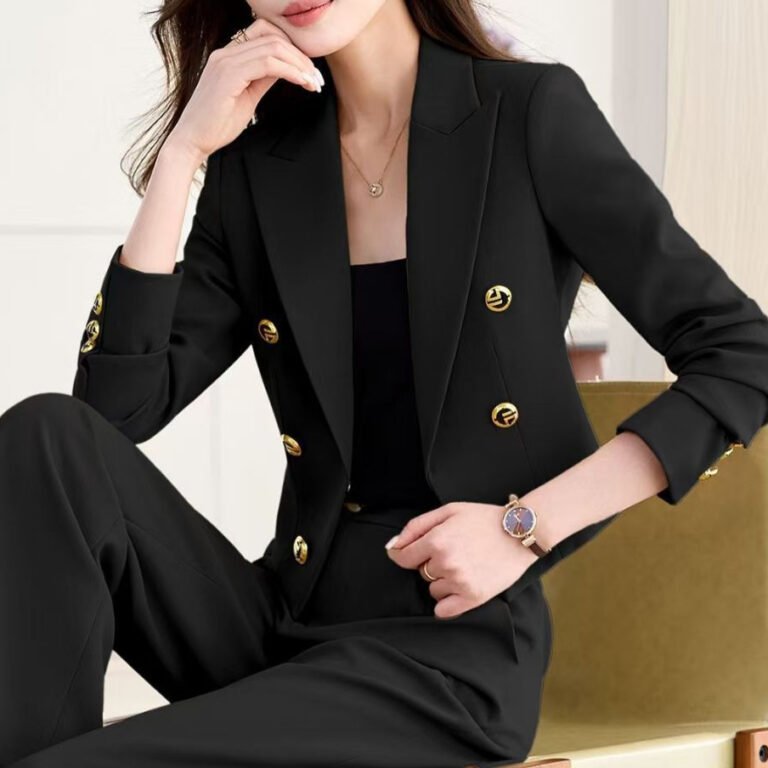 Womens Solid-color Loose-fitting Cropped Blazer