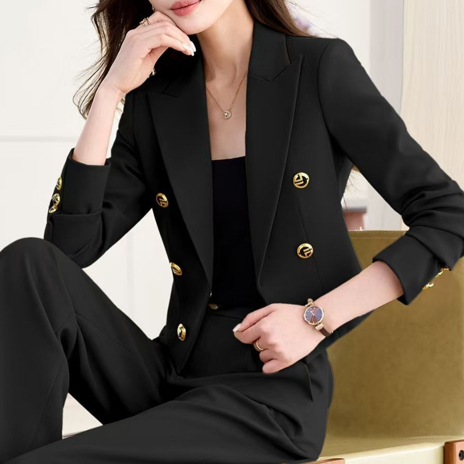 Womens Solid-color Loose-fitting Cropped Blazer