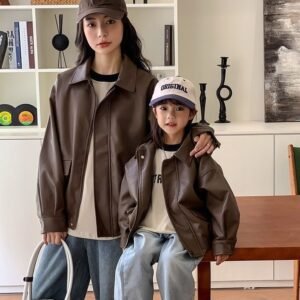New Stylish Biker Jacket For Moms Daughters, And The Whole Family Of Three
