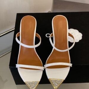 Pointed Toe Rhinestone Mules Slingback Ultra High Heel