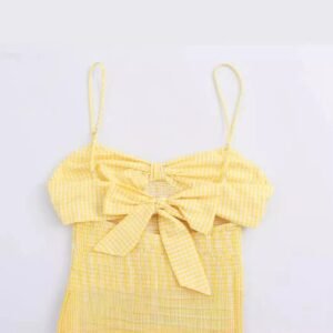 Womens Bow-Knot Back-Cutout Dress