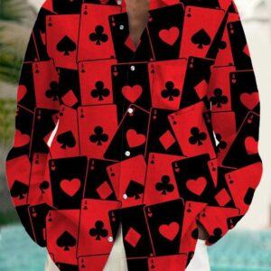 Printed Long-sleeve Casual Top For Men