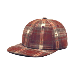 AutumnWinter Woolen Plaid Flat-brim Baseball Cap Vintage Style