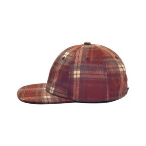 AutumnWinter Woolen Plaid Flat-brim Baseball Cap Vintage Style