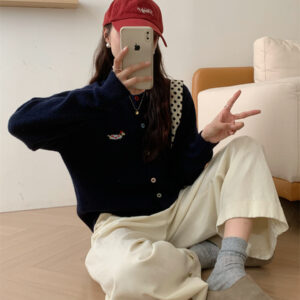 Knitted Cardigan Sweater Long-sleeve Coat For Women