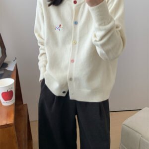 Knitted Cardigan Sweater Long-sleeve Coat For Women