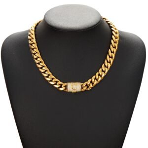 Mens Necklace With 26-letter Flip Clasp Encryption