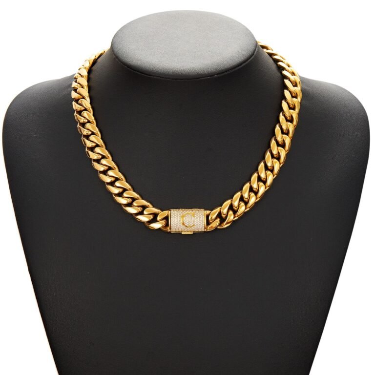 Mens Necklace With 26-letter Flip Clasp Encryption