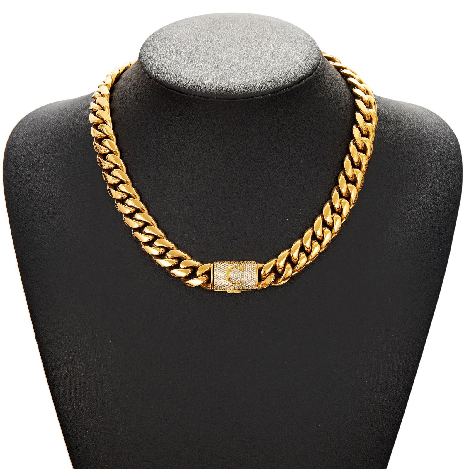 Mens Necklace With 26-letter Flip Clasp Encryption