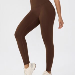 Womens Solid-Color High-Waisted Sports Peach-Hip Yoga Pants