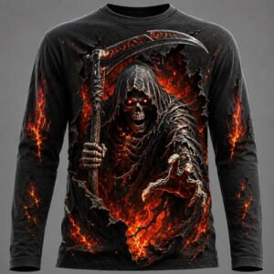 Printed Mens Long-Sleeve T-Shirt With A Crew Neck