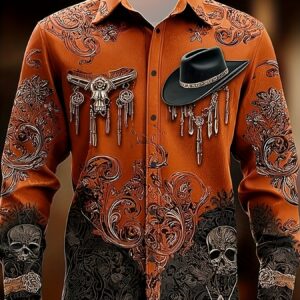 Patchwork-print Long-sleeve Shirt Mens Top