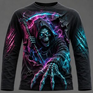 Printed Mens Long-Sleeve T-Shirt With A Crew Neck