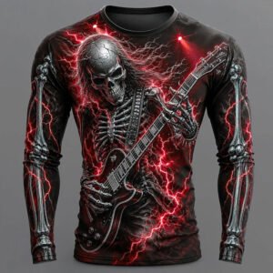 Printed Mens Long-Sleeve T-Shirt With A Crew Neck