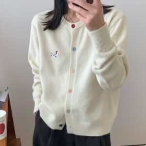 Knitted Cardigan Sweater Long-sleeve Coat For Women