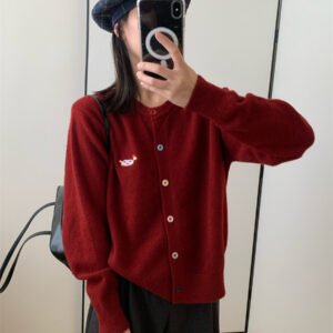 Knitted Cardigan Sweater Long-sleeve Coat For Women