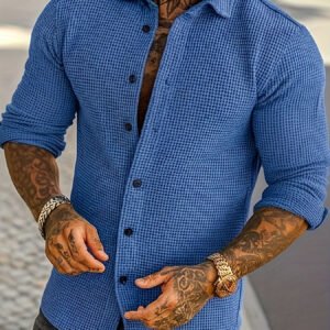 Patchwork-print Long-sleeve Shirt Mens Top
