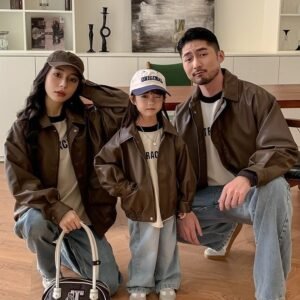 New Stylish Biker Jacket For Moms Daughters, And The Whole Family Of Three