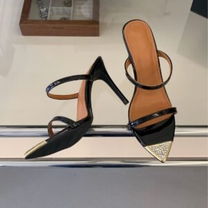 Pointed Toe Rhinestone Mules Slingback Ultra High Heel