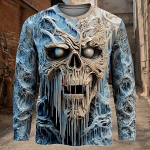 Printed Mens Long-Sleeve T-Shirt With A Crew Neck