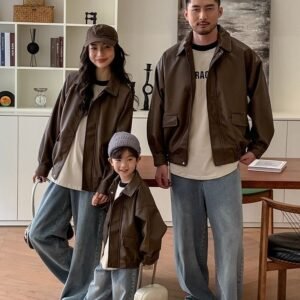 New Stylish Biker Jacket For Moms Daughters, And The Whole Family Of Three