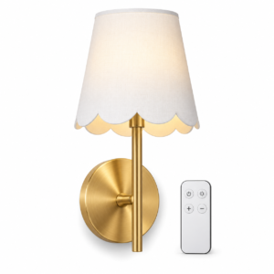 Rechargeable Cordless LED Wall Sconce with Remote – Warm Brass & White  ,,, walm…