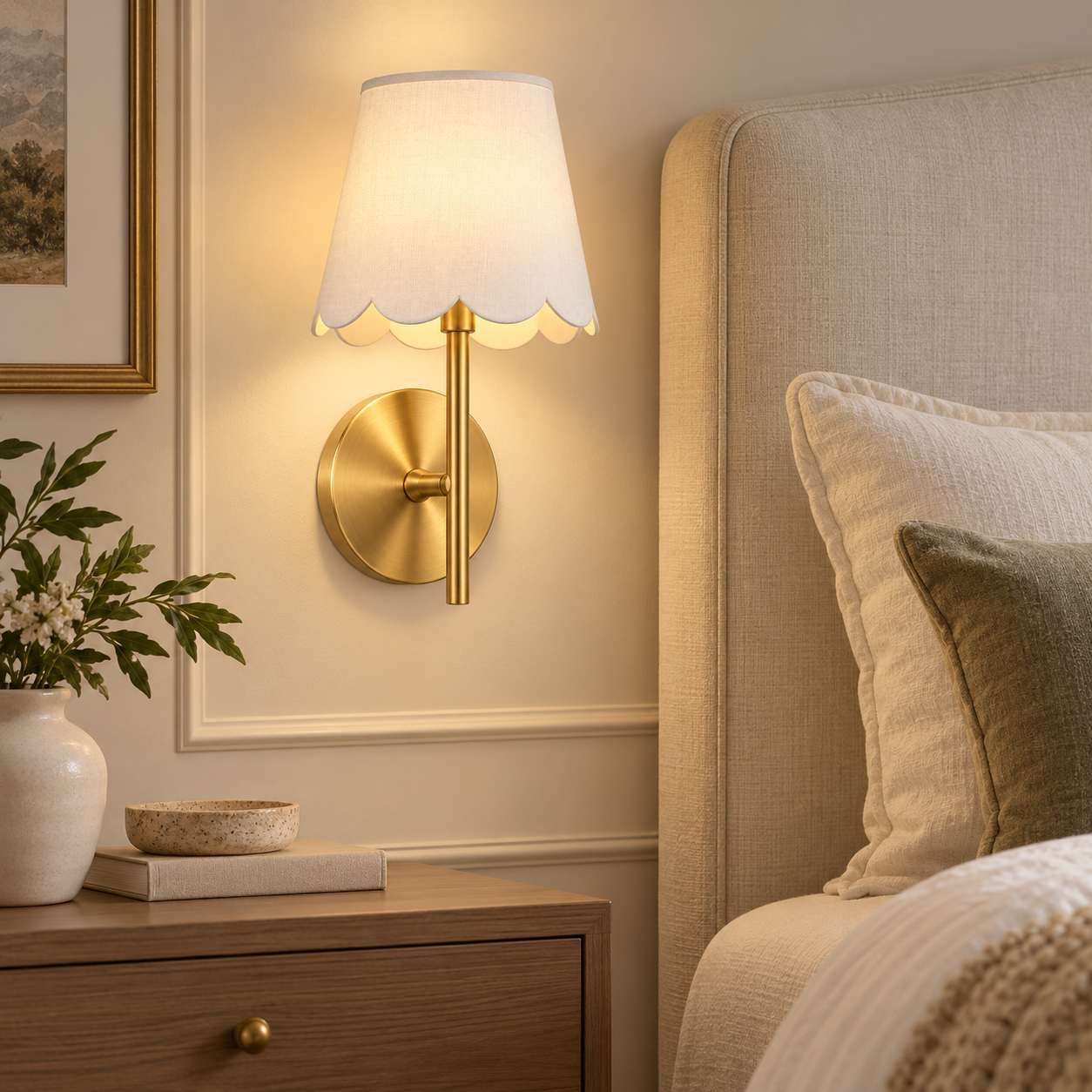Rechargeable Cordless LED Wall Sconce with Remote – Warm Brass & White ,,, walm... - Image 2